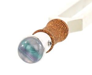 Nasadka do kamertonów – Tęczowy fluoryt - średnica minerału 15 mm – czakra serca