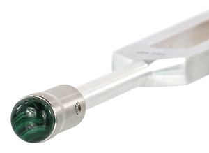 Nasadka do kamertonów – Malachit – średnica minerału 15 mm - czakra serca