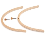 Średni stojak z brzozy o wysokości 37 cm z drewnianymi uchwytami do monochordów Monolini i Monolina